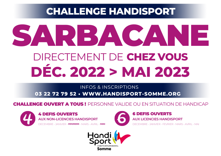 SARBACANE / Challenge Handisport SARBACANE 2023 @ Directement de CHEZ VOUS !