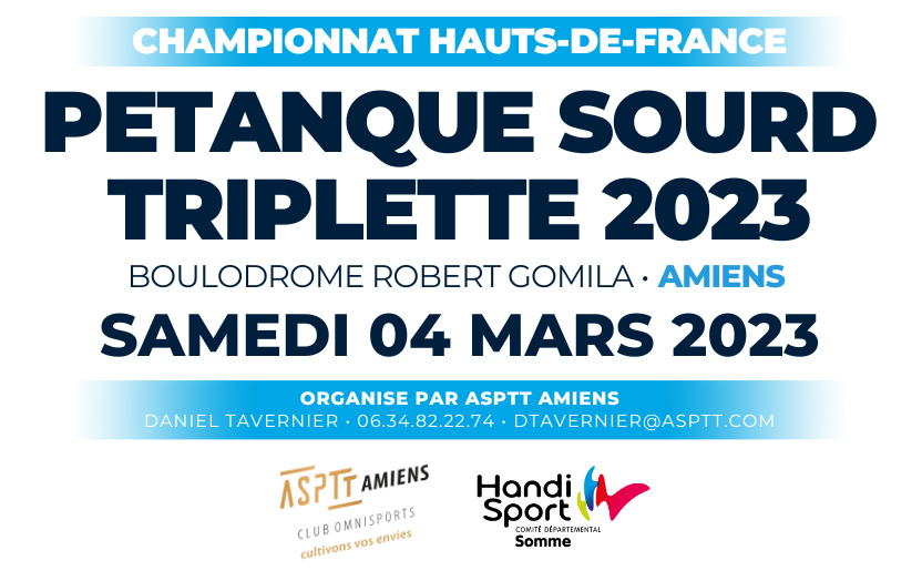 PETANQUE SOURD / Championnat Hauts-de-France PETANQUE SOURD Triplette 2023 @ Boulodrome ASPTT Amiens Pétanque