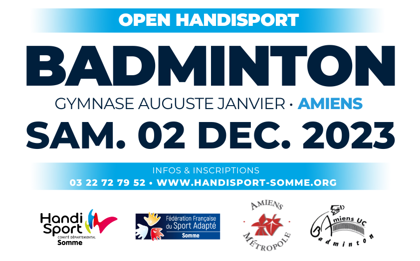 BADMINTON / Open Handisport BADMINTON (1/2) @ Gymnase Auguste JANVIER
